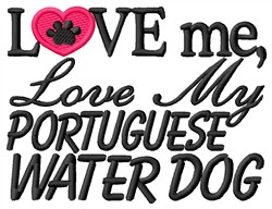 Portugese Water Dog embroidery design