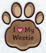I Love My Westie Pawprint